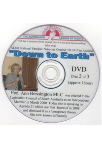 Down to Earth - Hon. Ann Bressington MLC on AGENDA 21
