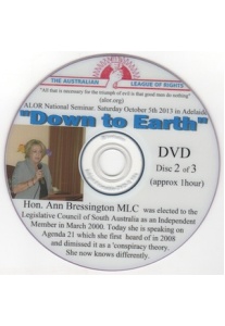 Down to Earth - Hon. Ann Bressington MLC on AGENDA 21 m-093